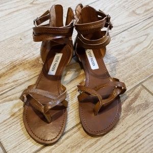 Steve Madden leather sandals zipped back